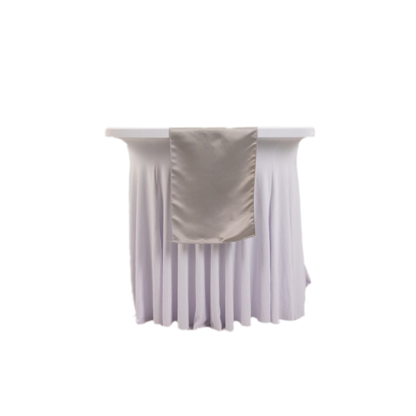12"x108" Silver Lamour Satin Table Runner