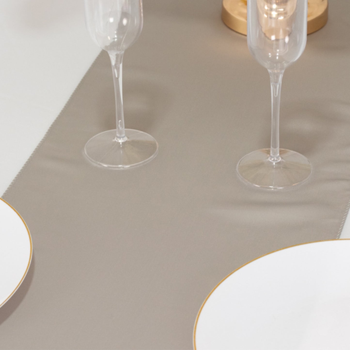 12"x108" Silver Lamour Satin Table Runner