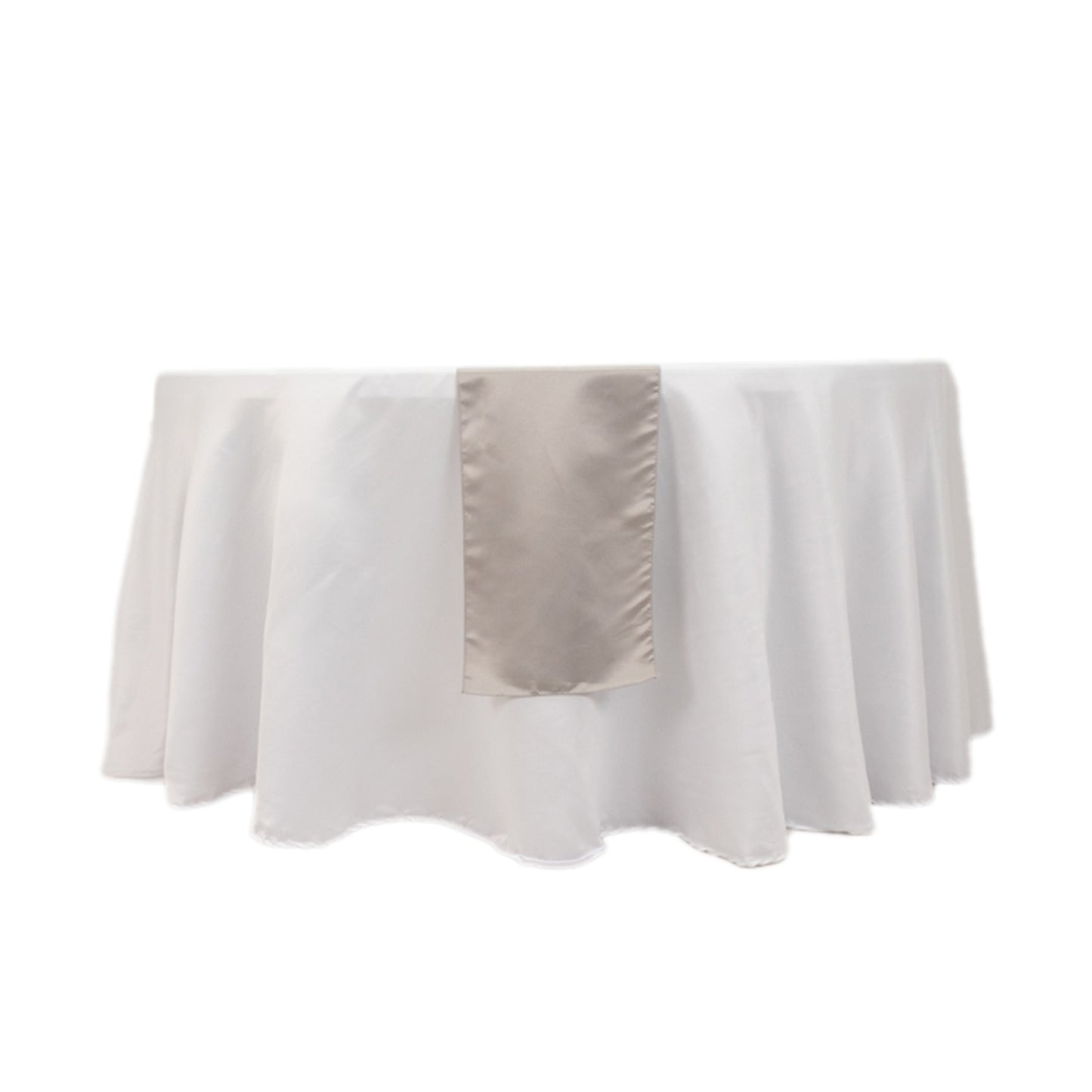 12"x108" Silver Lamour Satin Table Runner