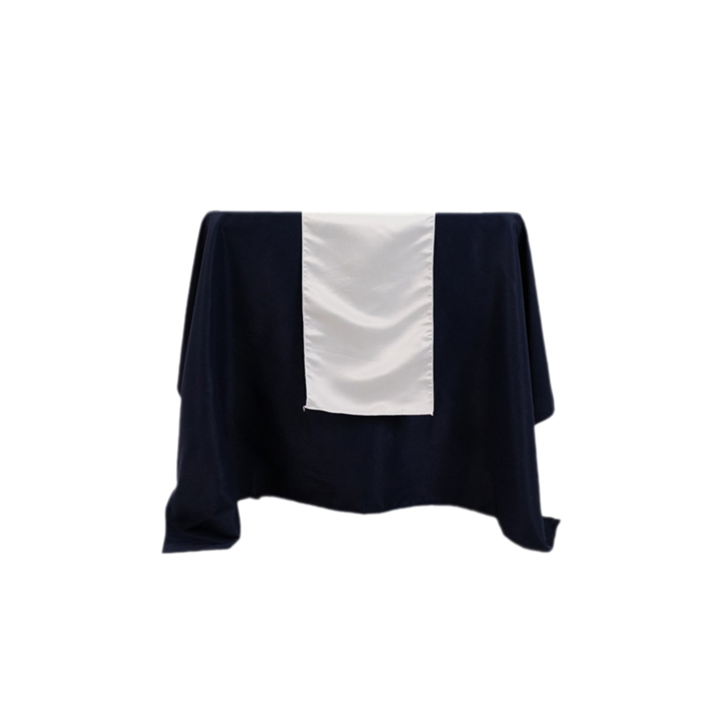 12"x108" White Lamour Satin Table Runner