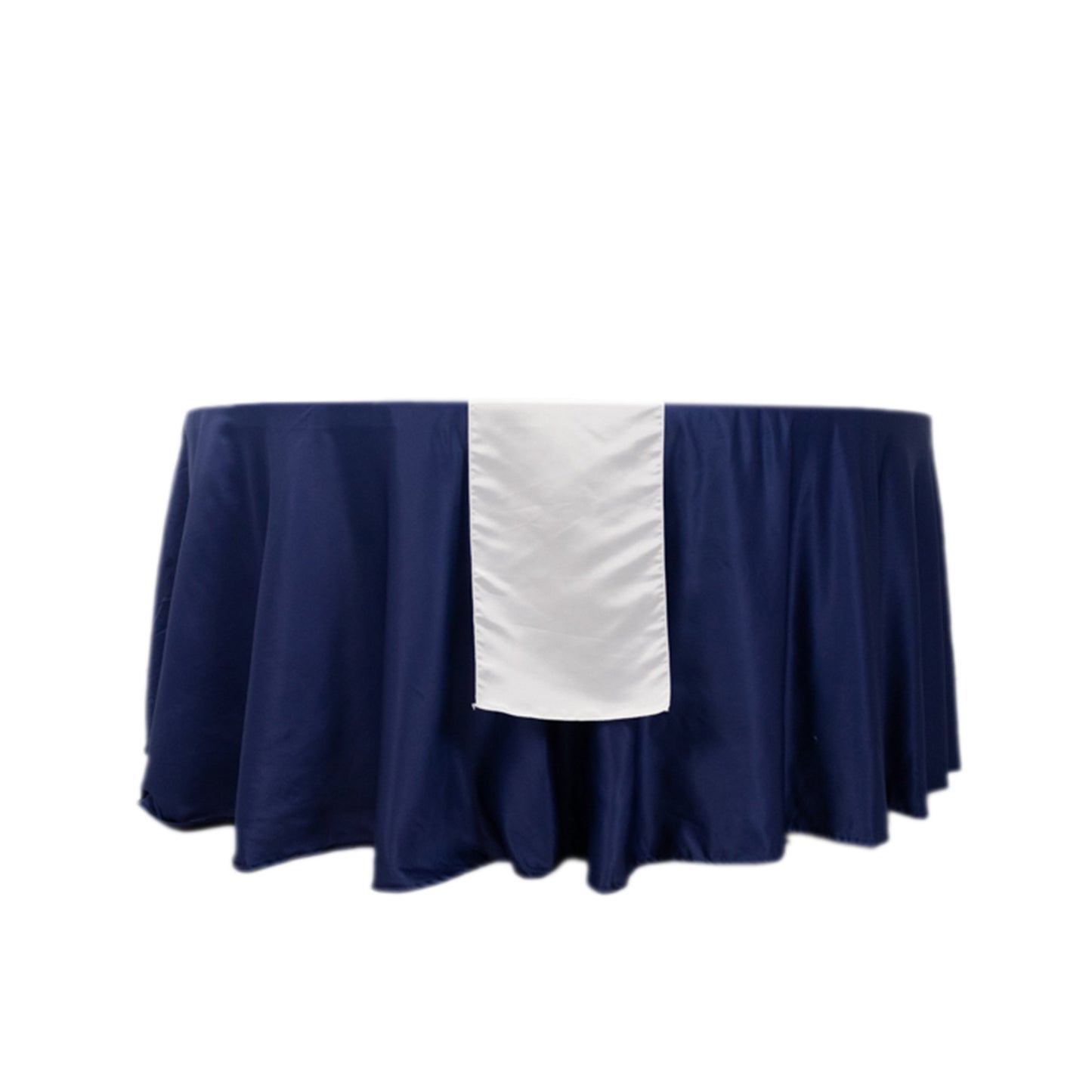 12"x108" White Lamour Satin Table Runner