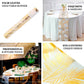 Metallic gold foil palm leaves table runner roll for tropical event decor.
