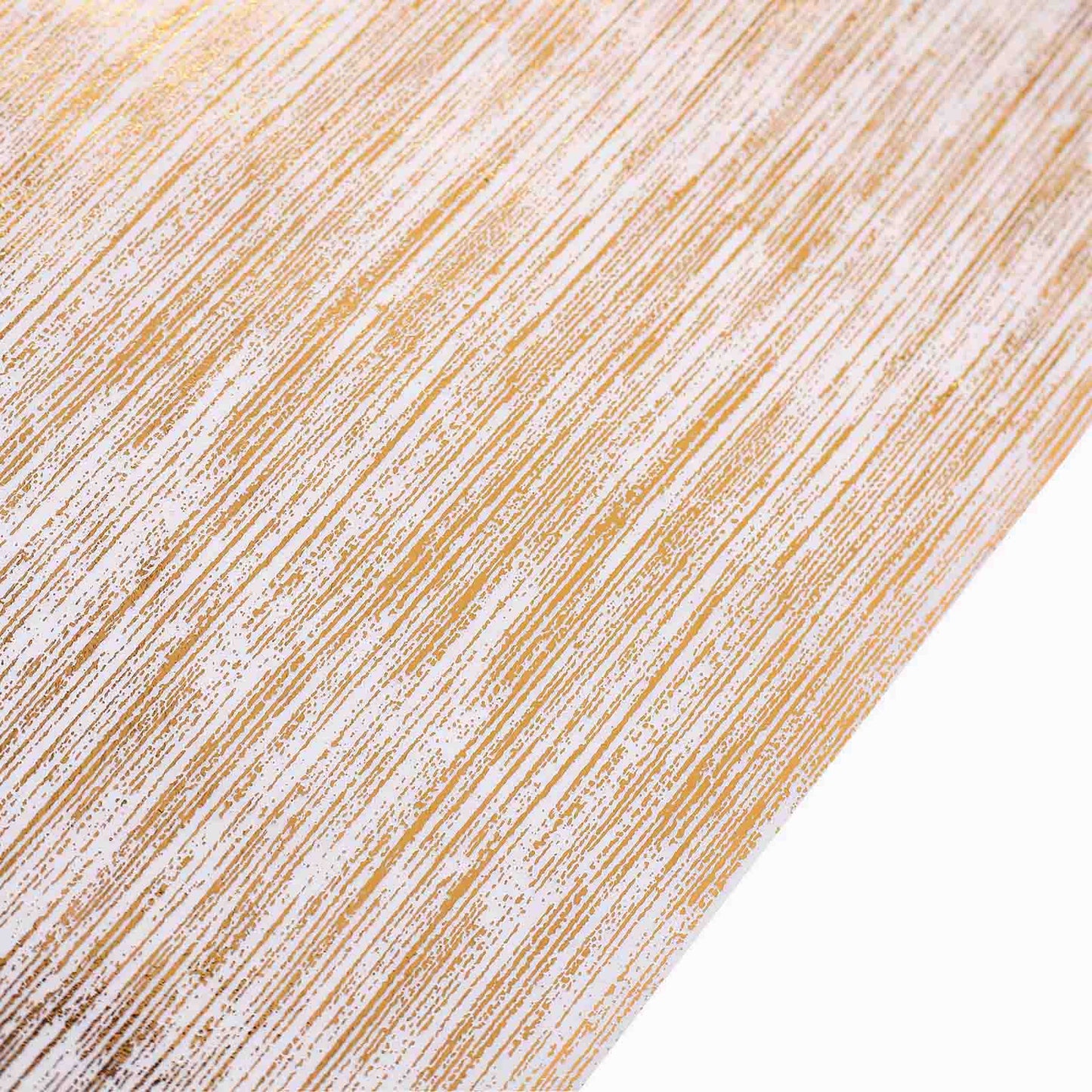 Metallic gold faux suede table runner roll for stylish event decoration.
