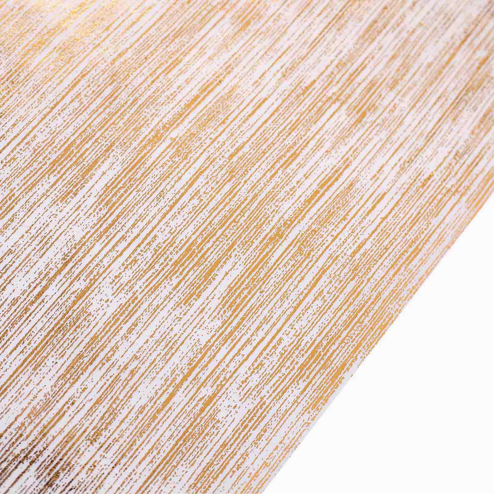 Metallic gold faux suede table runner roll for stylish event decoration.
