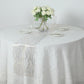 5 Pack White Mesh Organza Disposable Table Runners with Gold Foil Water Wave Pattern - 12"x108"