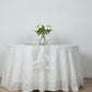 5 Pack White Mesh Organza Disposable Table Runners with Gold Foil Water Wave Pattern - 12"x108"