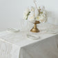 5 Pack White Mesh Organza Disposable Table Runners with Gold Foil Water Wave Pattern - 12"x108"
