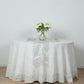 5 Pack White Mesh Organza Disposable Table Runners with Gold Foil Water Wave Pattern - 12"x108"