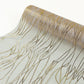 5 Pack White Mesh Organza Disposable Table Runners with Gold Foil Water Wave Pattern - 12"x108"