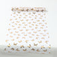 5 Pack White Sheer Organza Disposable Table Runners with Metallic Gold Foil Butterfly Motifs - 11"x108"