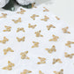 5 Pack White Sheer Organza Disposable Table Runners with Metallic Gold Foil Butterfly Motifs - 11"x108"