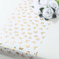 5 Pack White Sheer Organza Disposable Table Runners with Metallic Gold Foil Butterfly Motifs - 11"x108"