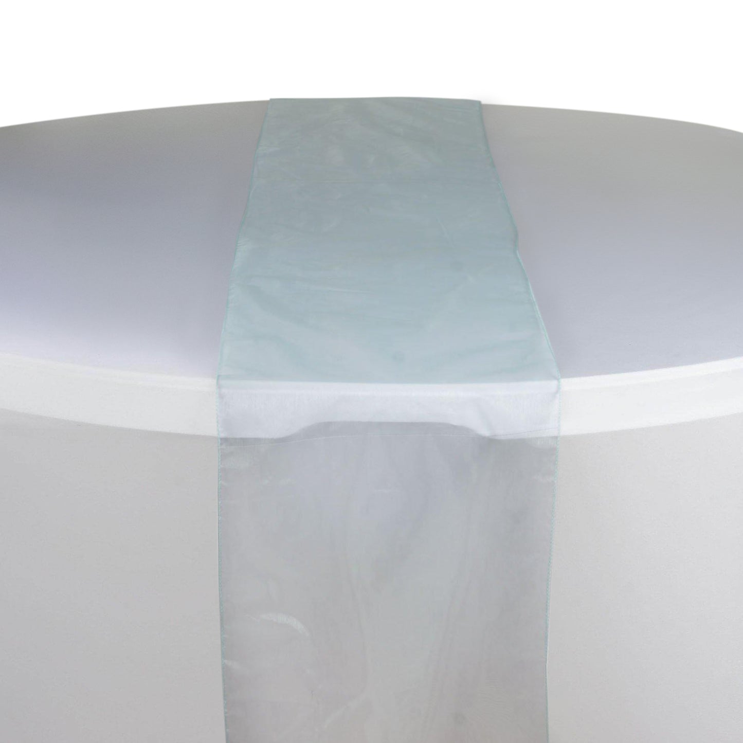 10 Pack Light Blue Sheer Organza Table Runners - 14"x108"