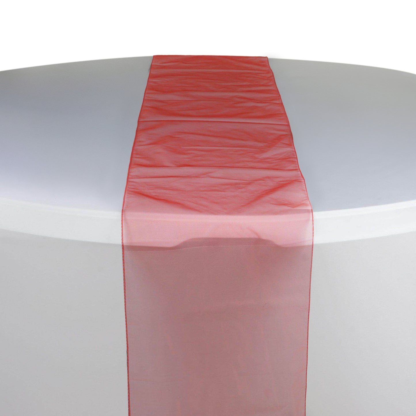 10 Pack Terracotta Sheer Organza Table Runners - 14"x108"