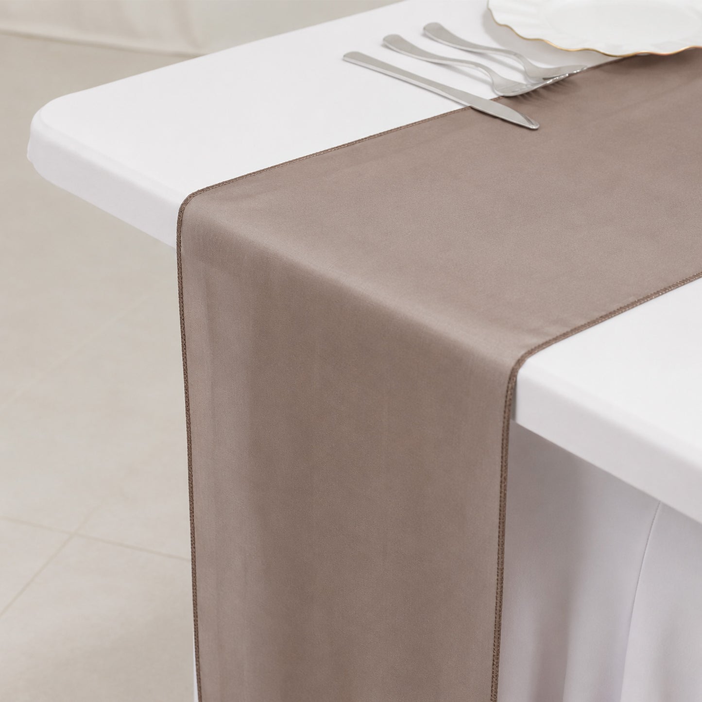 10 Pack Chocolate Sheer Organza Table Runners - 14"x108"
