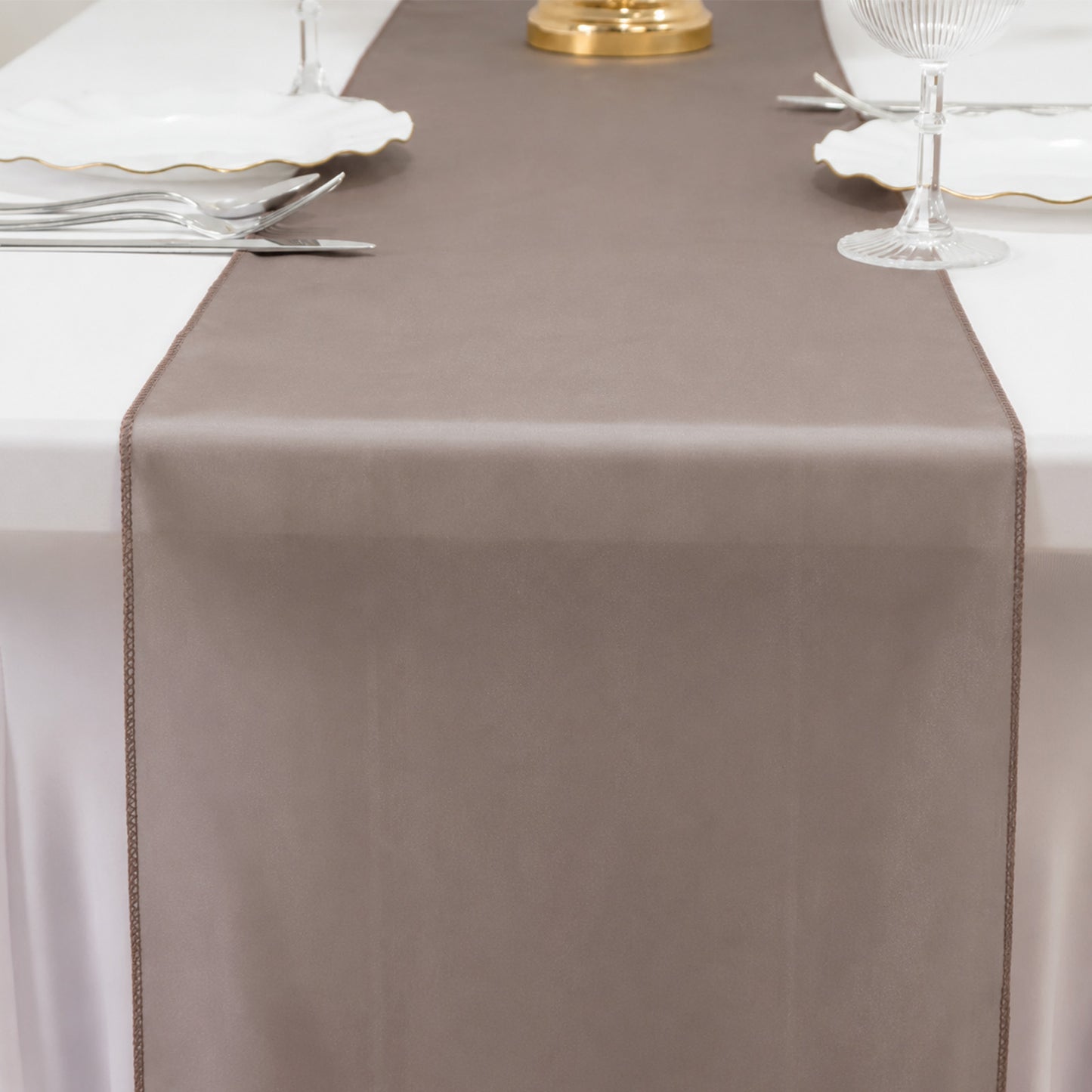 10 Pack Chocolate Sheer Organza Table Runners - 14"x108"