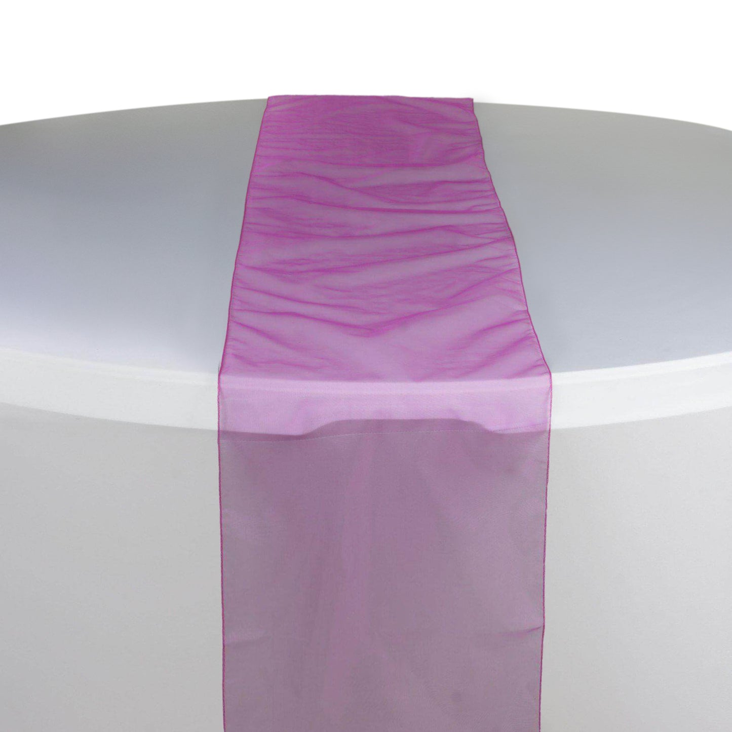 10 Pack Fuchsia Sheer Organza Table Runners - 14"x108"