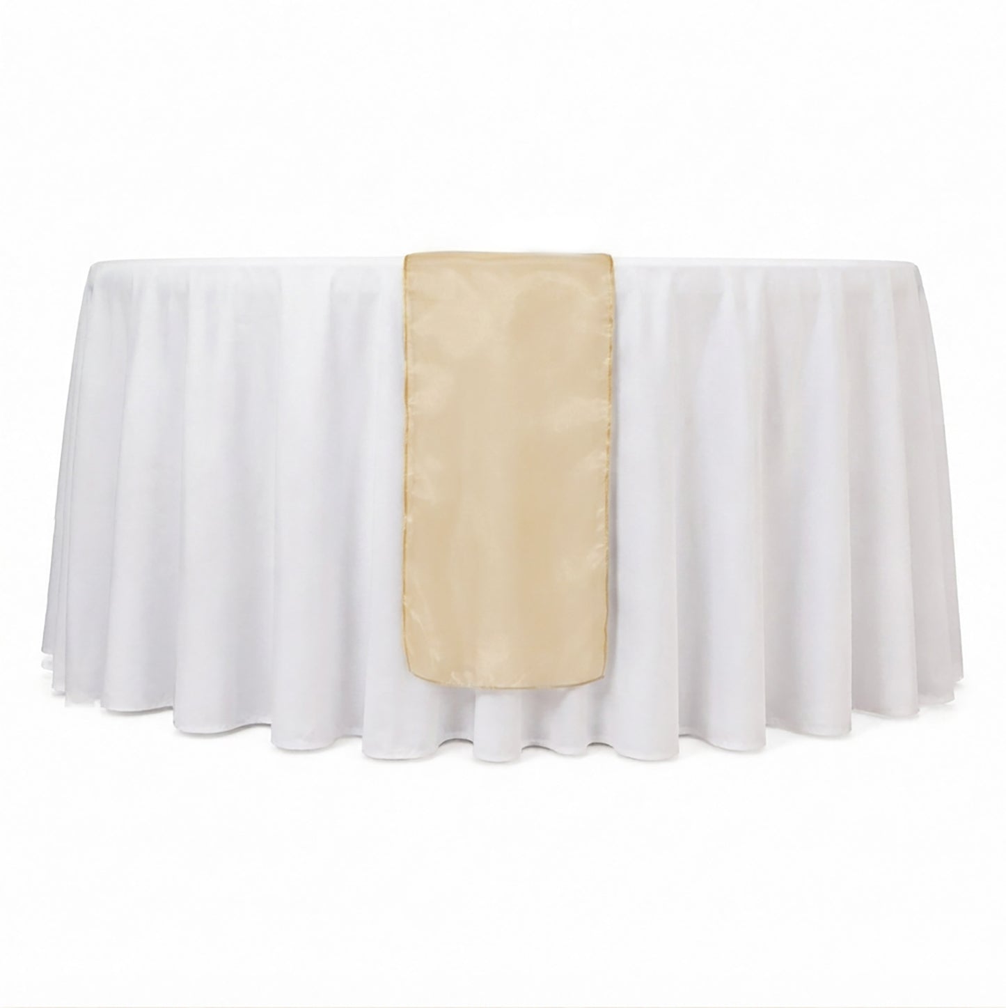 10 Pack Gold Sheer Organza Table Runners - 14"x108"