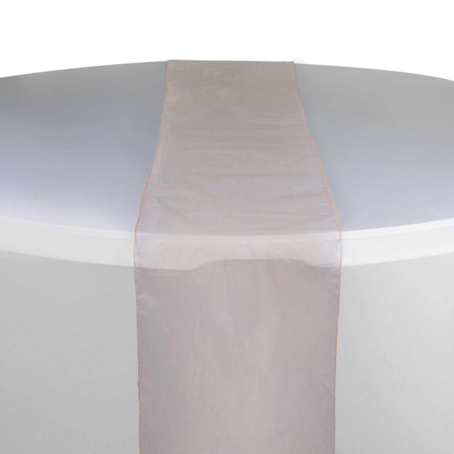 10 Pack Peach Sheer Organza Table Runners - 14"x108"