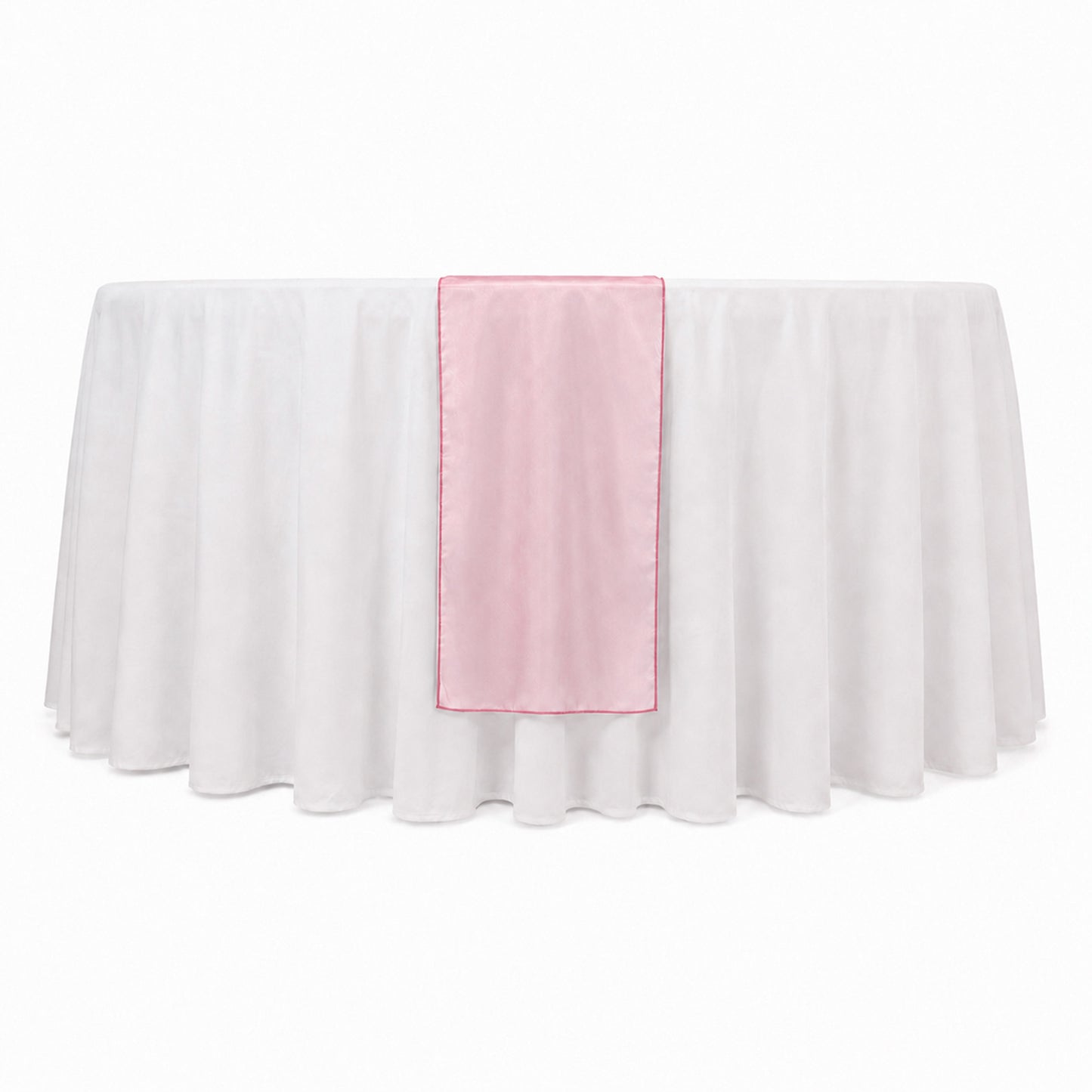 10 Pack Pink Sheer Organza Table Runners - 14"x108"