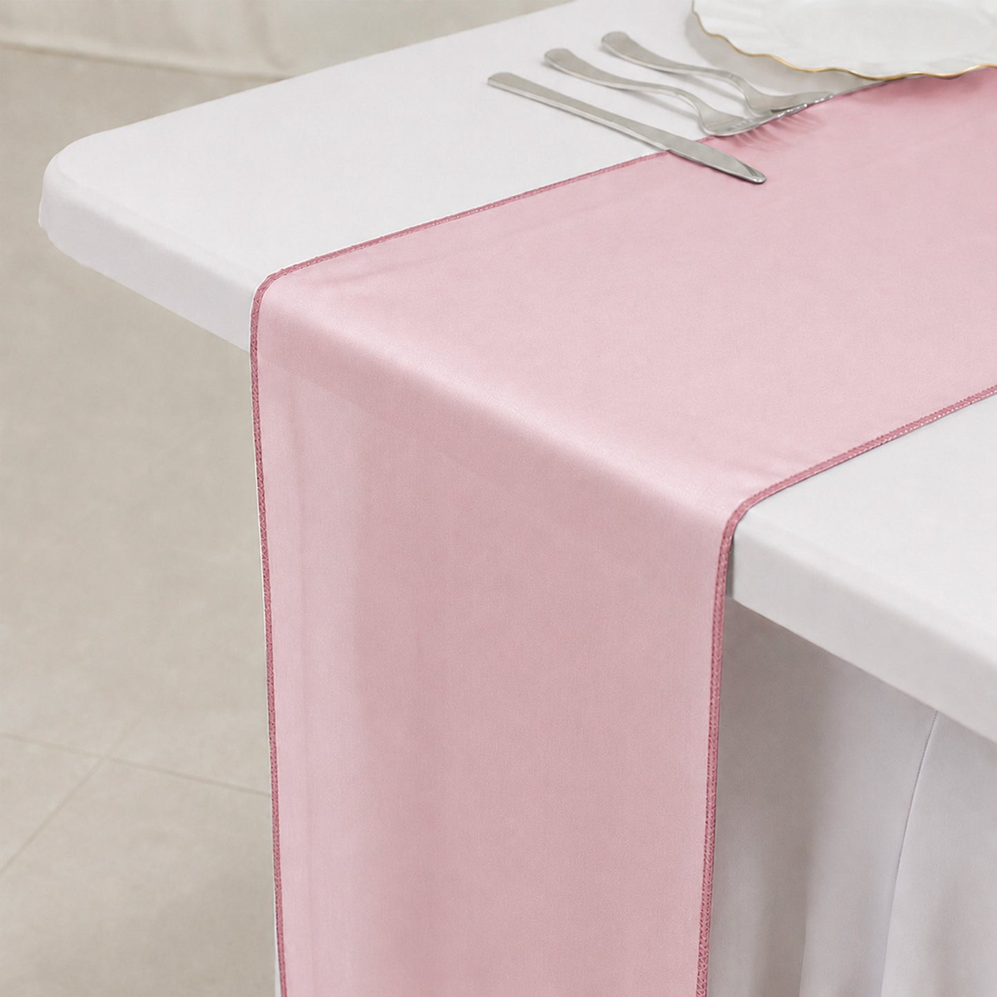 10 Pack Pink Sheer Organza Table Runners - 14"x108"