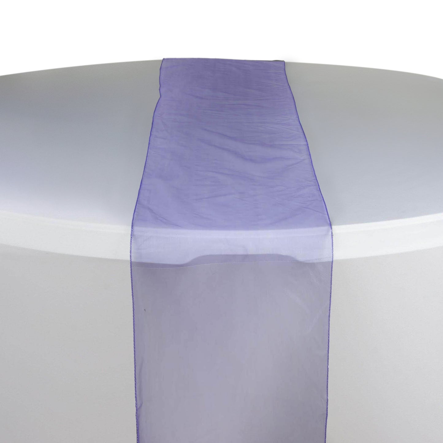 10 Pack Purple Sheer Organza Table Runners - 14"x108"