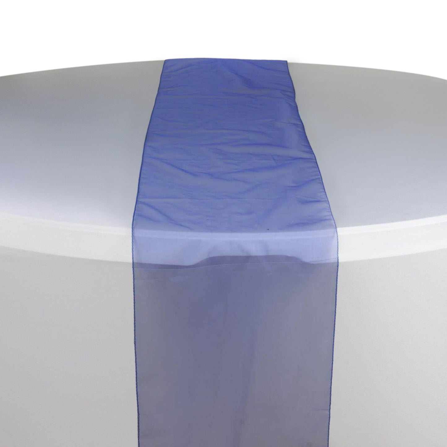 10 Pack Royal Blue Sheer Organza Table Runners - 14"x108"