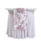 Polyester Table Runner 12"x108" White with Burgundy French Toile Floral Print - Stylish Reusable Tab