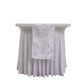 Polyester Table Runner 12"x108" White with Lavender Lilac French Toile Floral Print - Stylish Reusable Table Décor