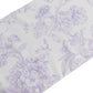 Polyester Table Runner 12"x108" White with Lavender Lilac French Toile Floral Print - Stylish Reusable Table Décor