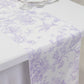 Polyester Table Runner 12"x108" White with Lavender Lilac French Toile Floral Print - Stylish Reusable Table Décor