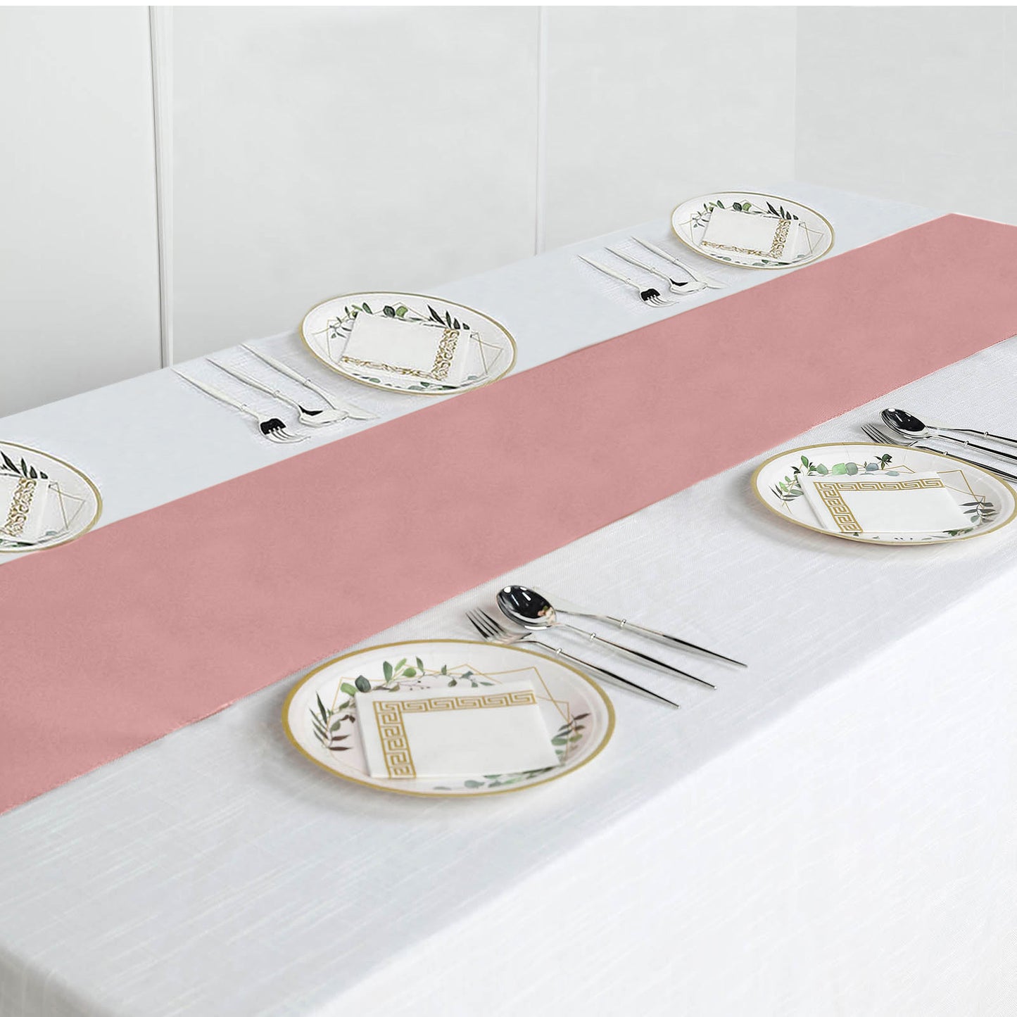 12"x108" Dusty Rose Polyester Table Runner