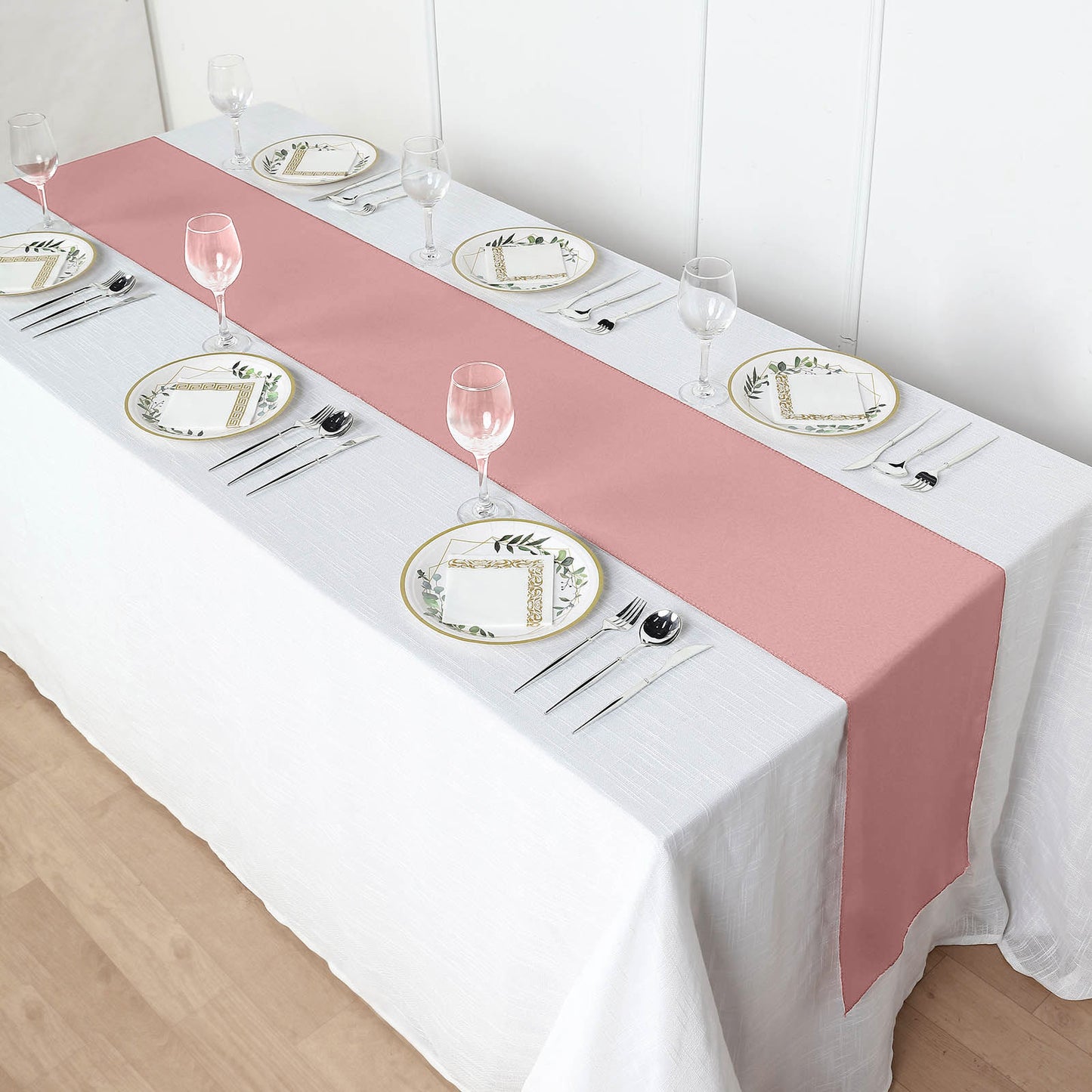 12"x108" Dusty Rose Polyester Table Runner