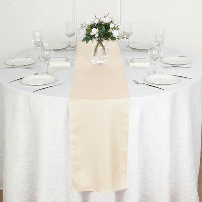 Timeless Elegance of the Beige Polyester Table Runner