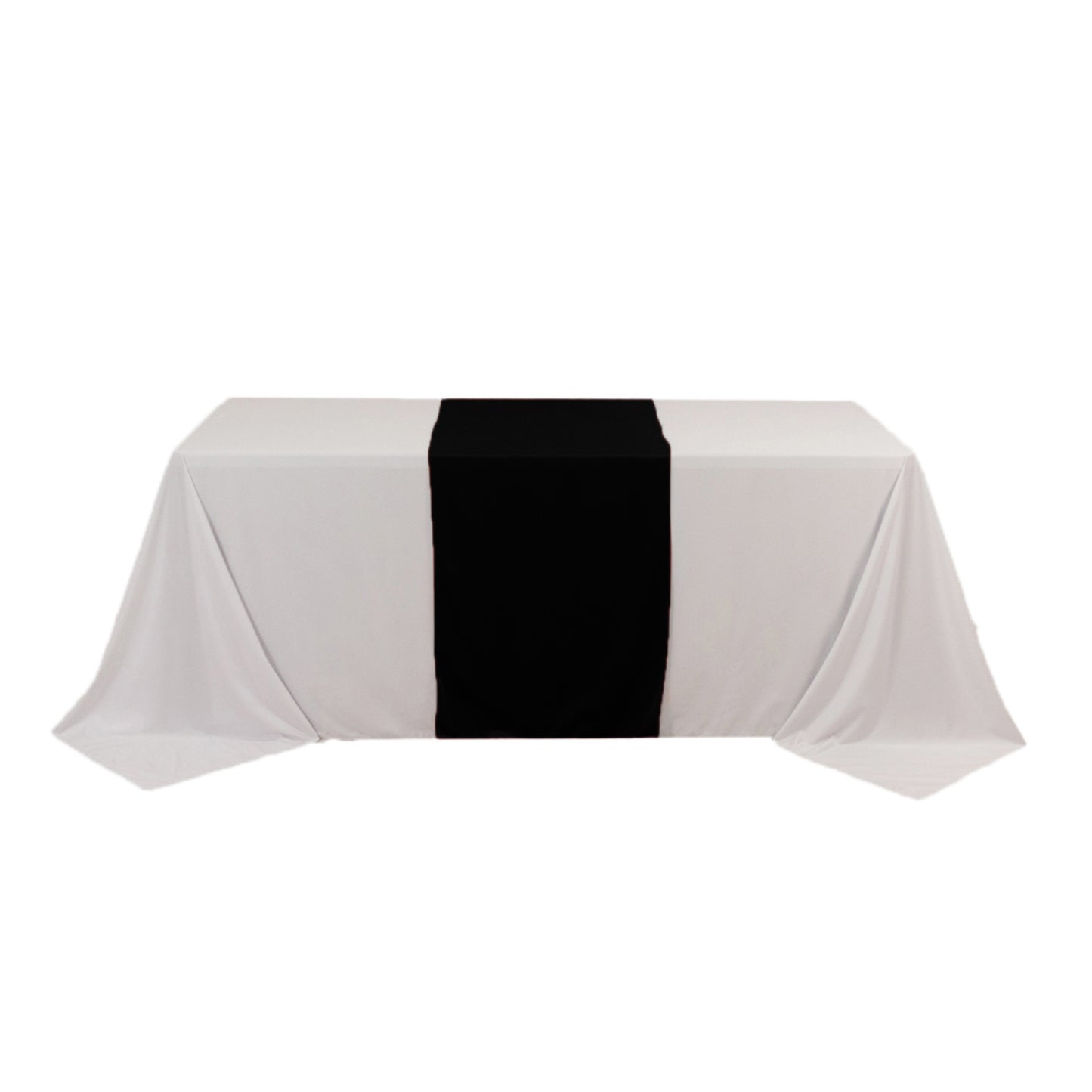 24"x72" Black Wide Polyester Table Runner, Trade Show Table Runner