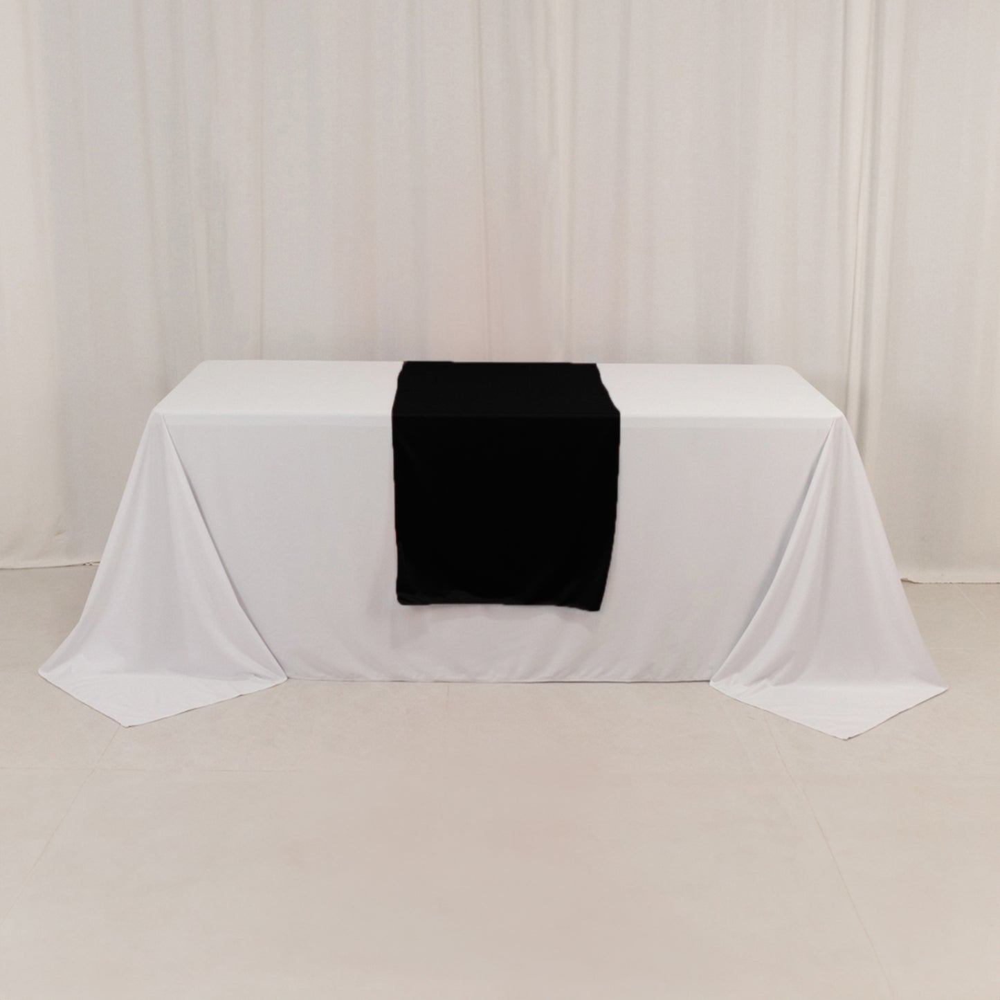 24"x72" Black Wide Polyester Table Runner, Trade Show Table Runner