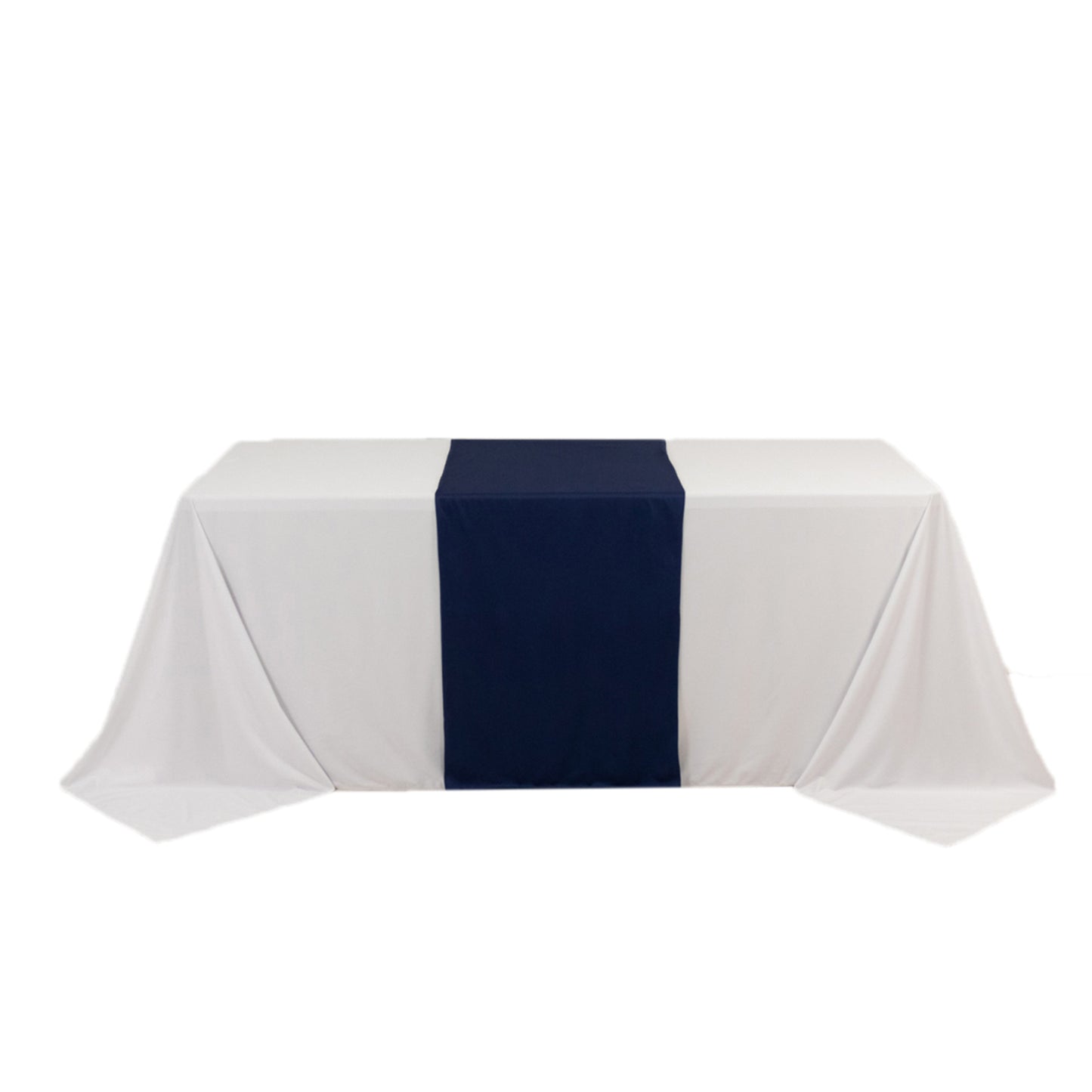 24"x72" Navy Blue Wide Polyester Table Runner, Trade Show Table Runner
