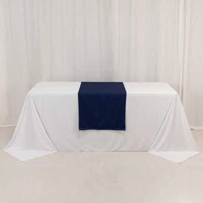 Navy Blue Wide Polyester Table Runner 24"x72"