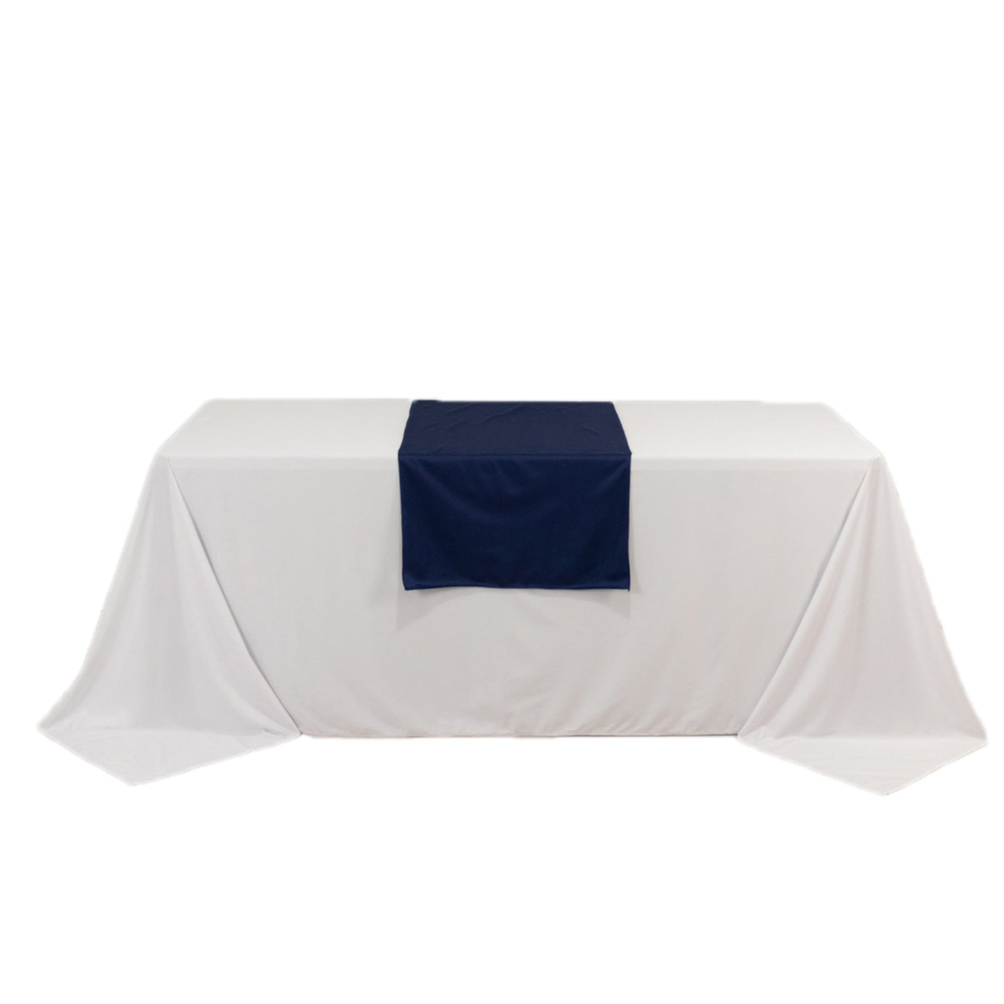24"x72" Navy Blue Wide Polyester Table Runner, Trade Show Table Runner