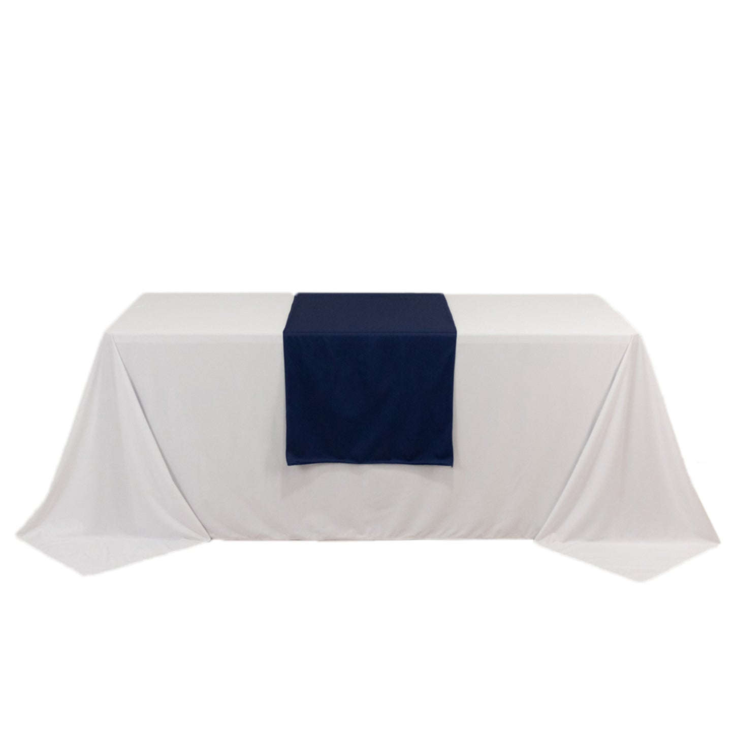 24"x72" Navy Blue Wide Polyester Table Runner, Trade Show Table Runner