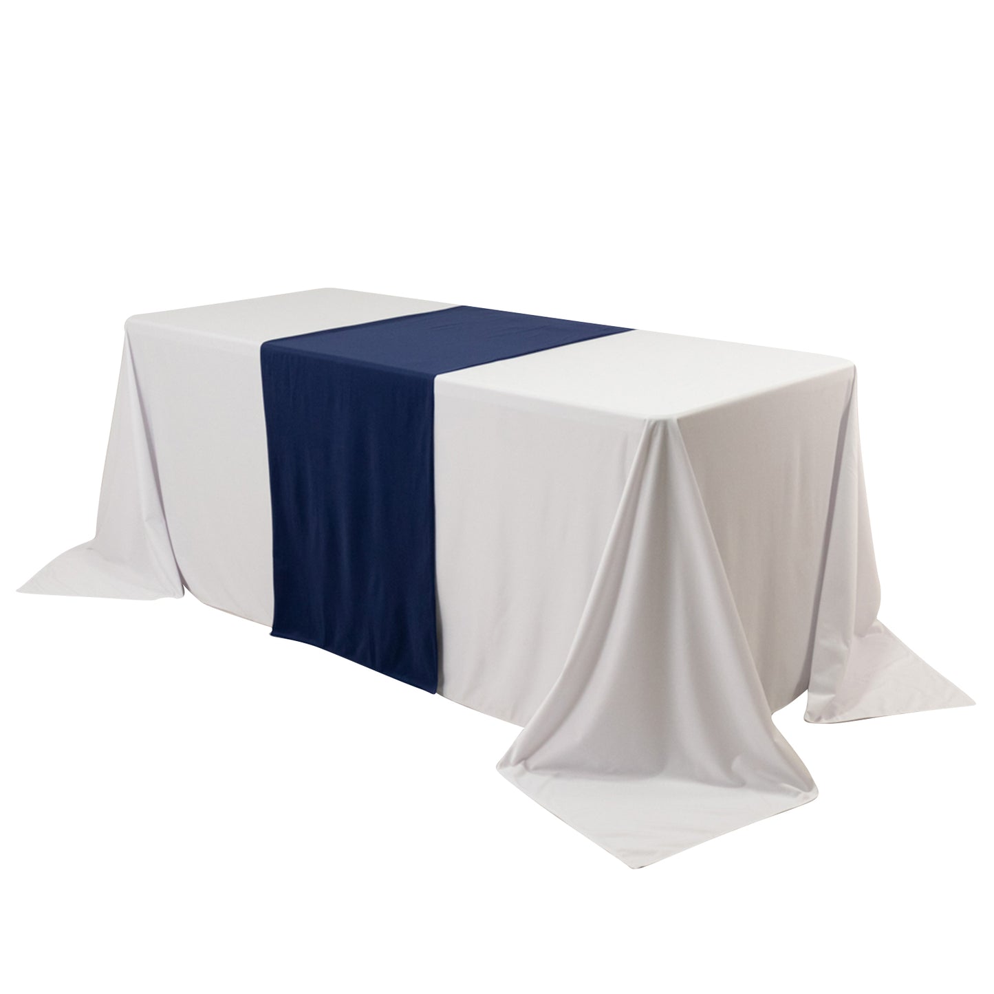 24"x72" Navy Blue Wide Polyester Table Runner, Trade Show Table Runner