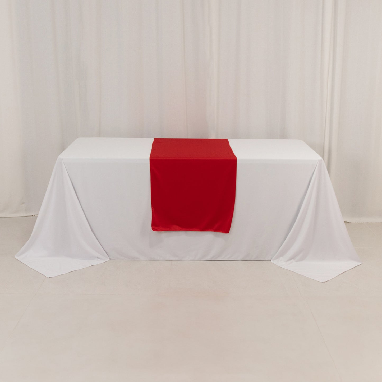 24"x72" Red Wide Polyester Table Runner, Trade Show Table Runner