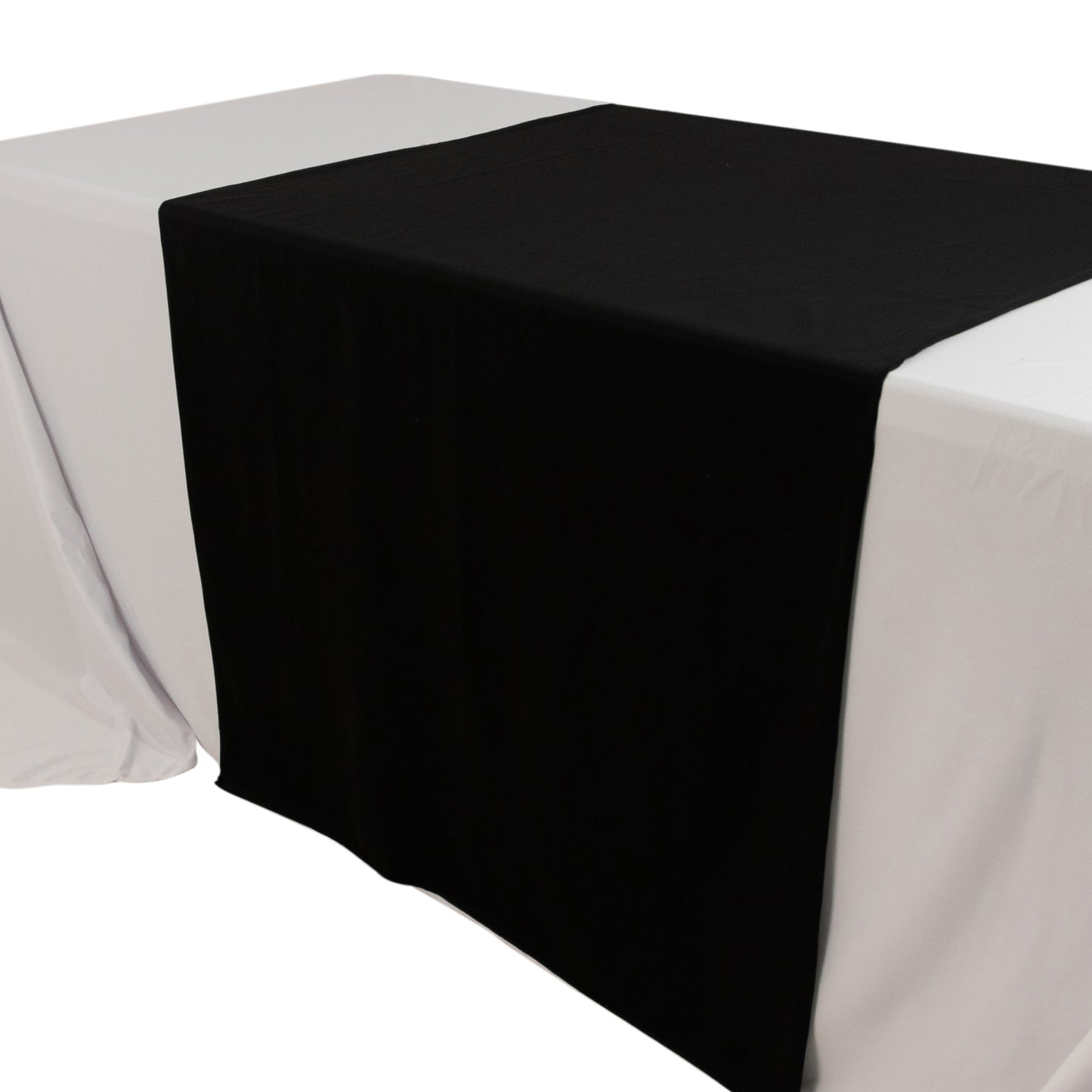 36"x72" Black Wide Polyester Table Runner, Trade Show Table Runner