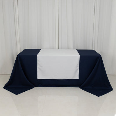Durable White Polyester Table Runner 36"x72"