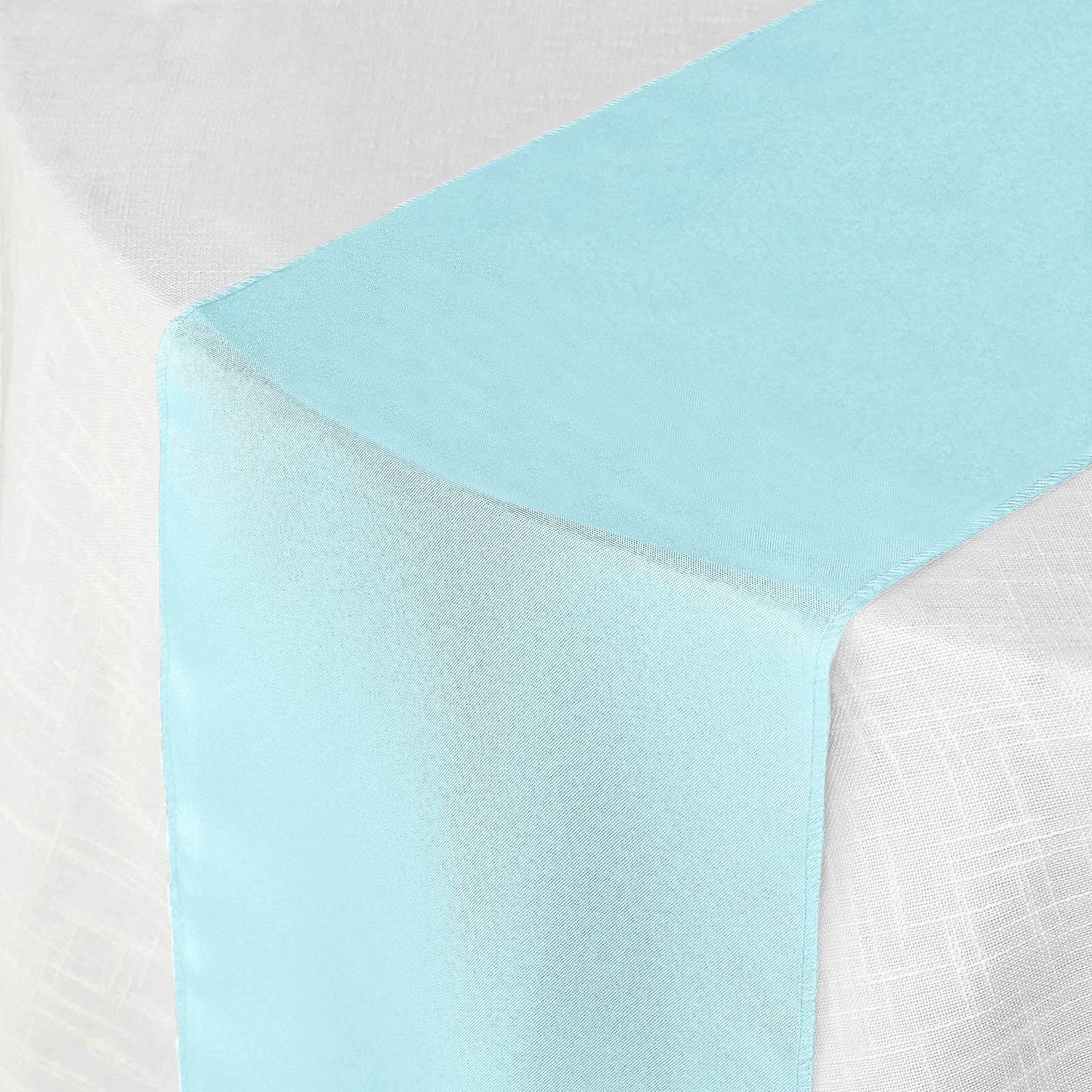 12"x108" Light Blue Polyester Table Runner