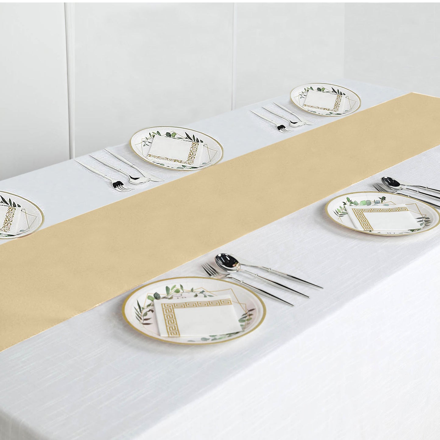 12"x108" Champagne Polyester Table Runner