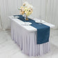 12"x108" Polyester Table Runner Denim Blue with Faux Denim Design, Wrinkle & Stain Resistant for Stylish Events