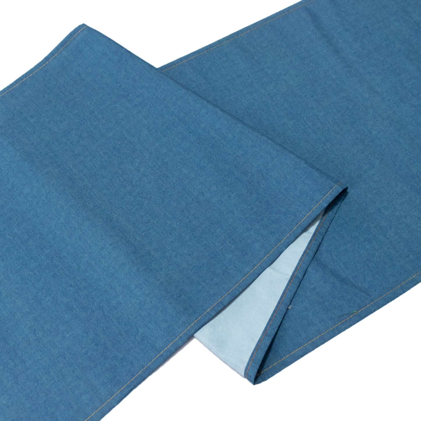 12"x108" Polyester Table Runner Denim Blue with Faux Denim Design, Wrinkle & Stain Resistant for Stylish Events