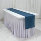 12"x108" Polyester Table Runner Denim Blue with Faux Denim Design, Wrinkle & Stain Resistant for Stylish Events