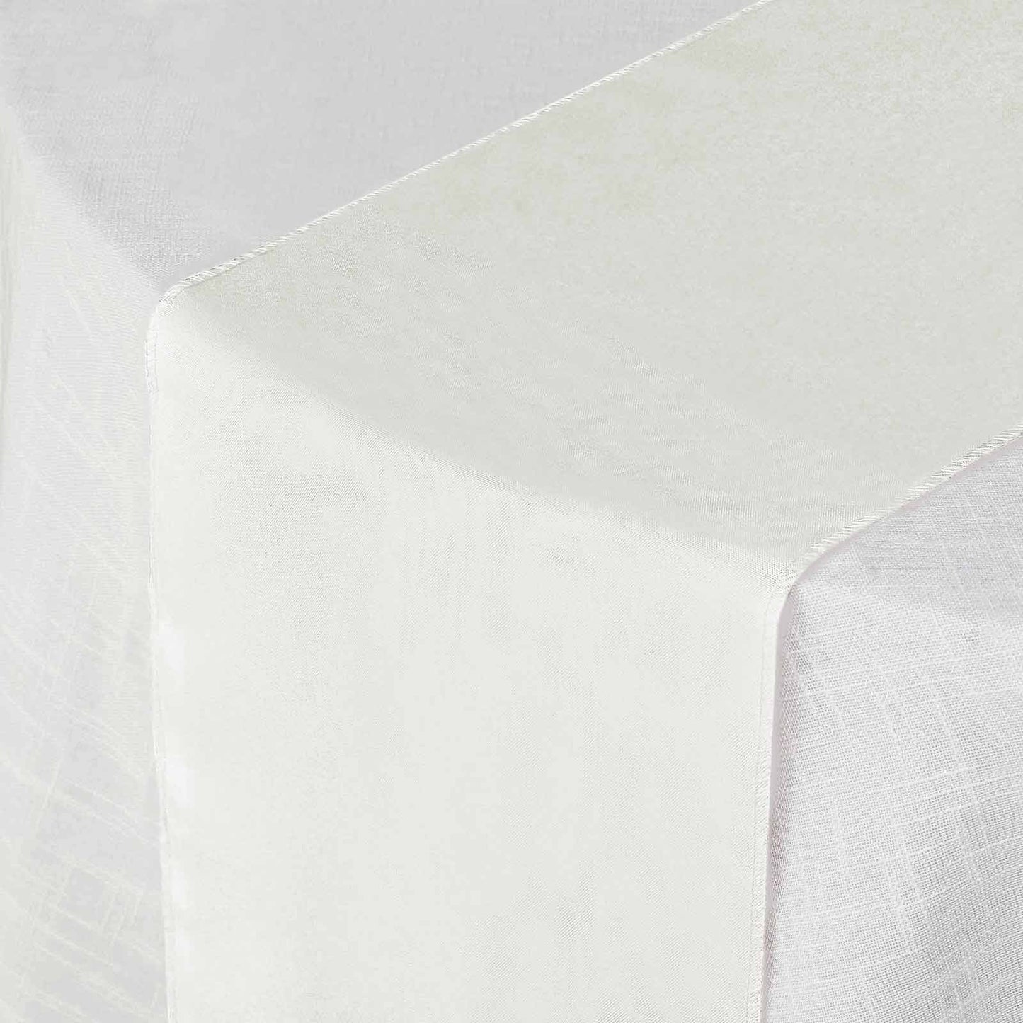 12"x108" Ivory Polyester Table Runner